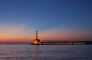the lighthouse in Chania harbour