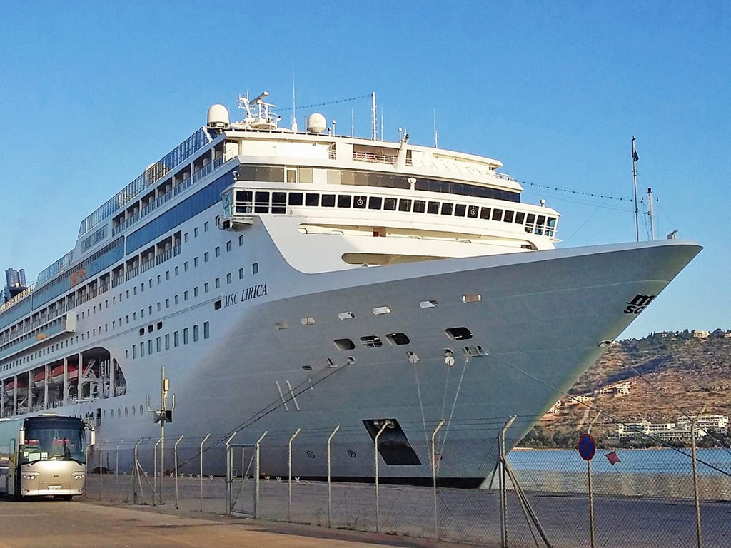 cruise ship at souda port chania crete
